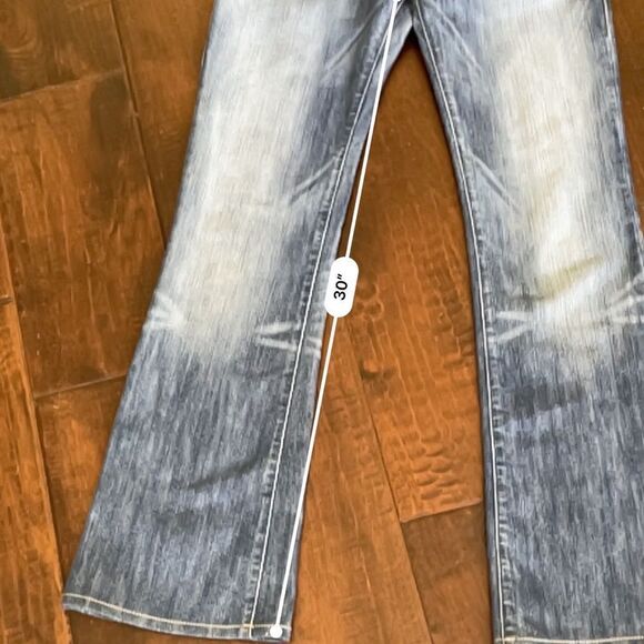 Rock & Republic Y2K Blue Tag Low Rise Bootcut Jeans Roth Acid Blue Jeans Sz 27 - Picture 10 of 13